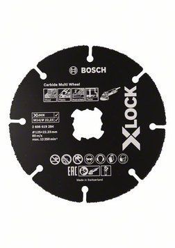 Круг універсальний твердосплавний X-LOCK Carbide Multi Wheel, 125 мм Bosch 2608619284 фото