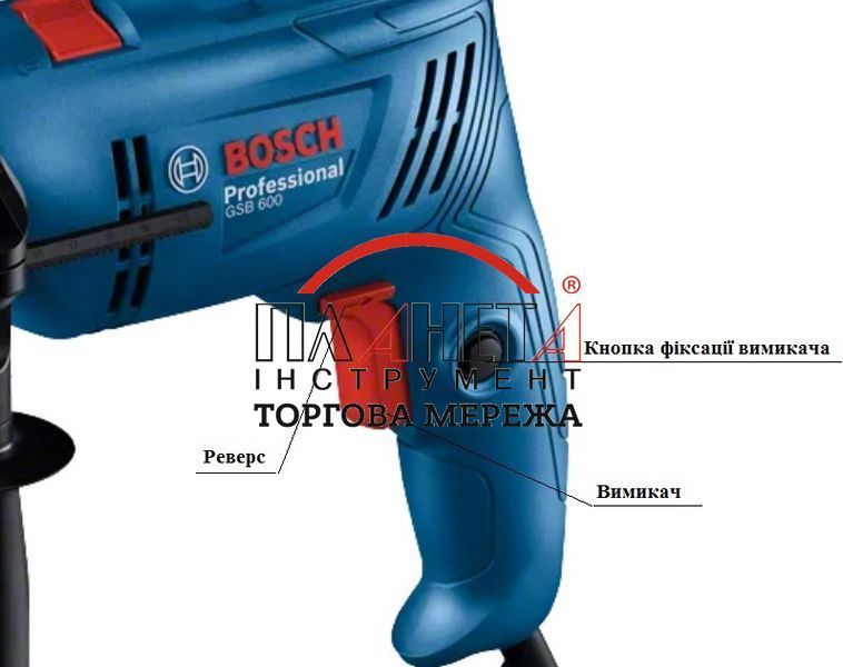 Ударний дриль Bosch GSB 600 Professional (06011A0320) 06011A0320 фото